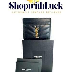 YSL Leather Card Wallet Vintage YSL wallet